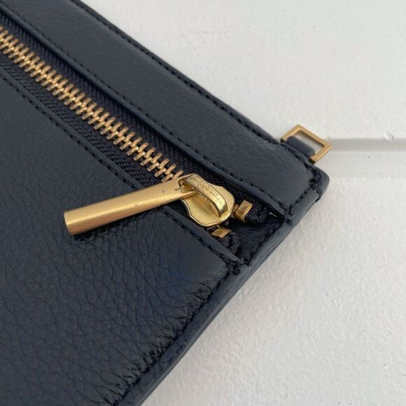 Kate Spade Saturday Women's Zip Closure Black Pebbled Leather Clutch Wristlet - Picture 6 of 11